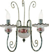 Applique-Classica-Sanremo-Metallo-E-Ceramica-Verde-Sfumato-Oro-2-Luci-E14