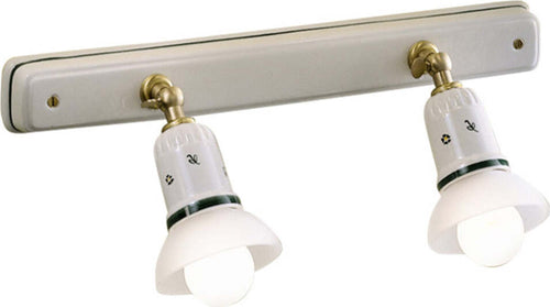 Applique-Classica-Savona-Ceramica-E-Ottone-Satinato-2-Luci-E14