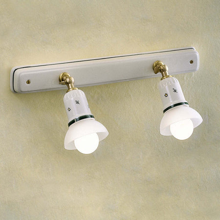 Applique-Classica-Savona-Ceramica-E-Ottone-Satinato-2-Luci-E14