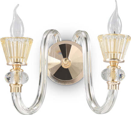 Applique-Classica-Strauss-Vetro-Oro-2-Luci-E14