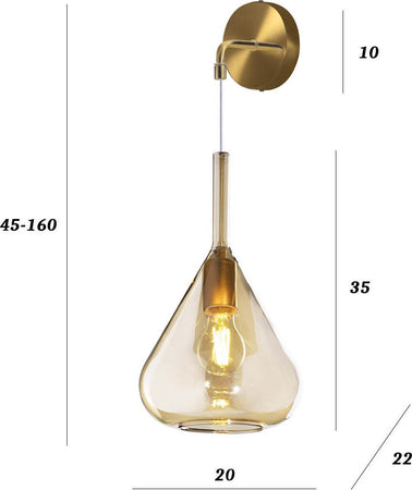 Applique-classica-Top-Light-KONA-1177-OS-A-AM-E27-LED-lampada-parete-vetro