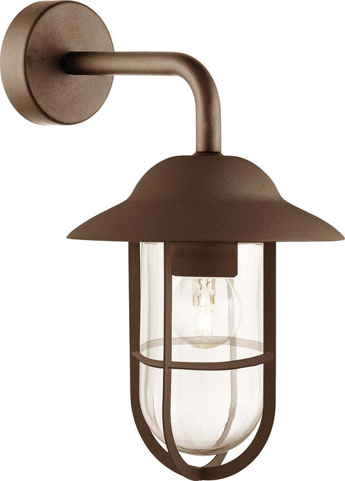 Applique-Classica-Toronto-Acciaio-Marrone-Vetro-1-Luce-E27