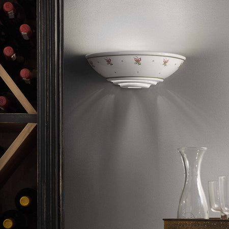 Applique-Classica-Trieste-Bianco-Decorato-Filo-Verde-1-Luce-E27