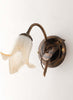 Applique-Classico-1-Luce-con-Foglie-Ferro-Battuto-e-Vetro-Bronzo-Serie-Limone