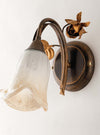 Applique-Classico-Arte-Povera-1-Luce-Ferro-Battuto-Marrone-e-Oro-Serie-Cestino