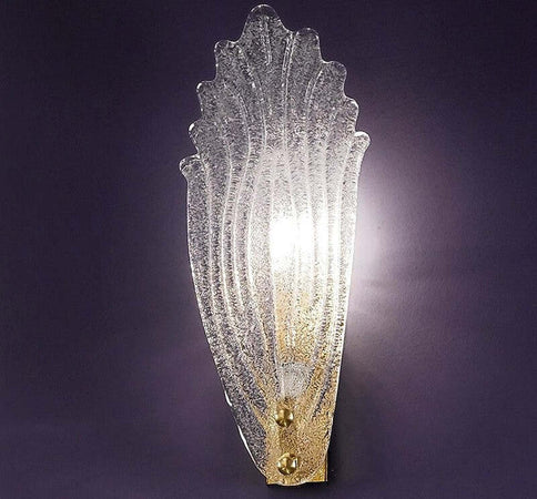 Applique-classico-Due-P-illuminazione-2519-APP-E14-LED-vetro-graniglia-lampada-parete