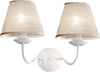 Applique-classico-Due-P-illuminazione-2597-AP2-CP-E14-LED-metallo-tessuto-lampada-parete