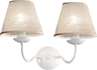 Applique-classico-Due-P-illuminazione-2597-AP2-CP-E14-LED-metallo-tessuto-lampada-parete