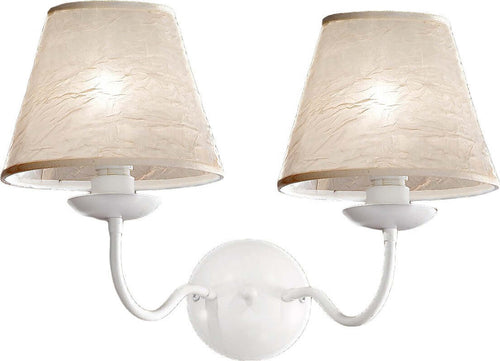 Applique-classico-Due-P-illuminazione-2597-AP2-CP-E14-LED-metallo-tessuto-lampada-parete