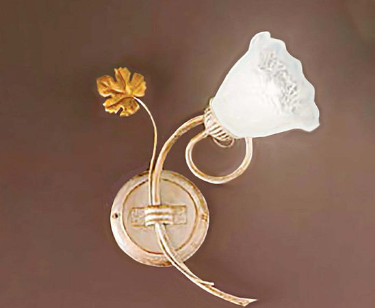 Applique-classico-Due-P-illuminazione-AIDA-AP1-E14-LED-metallo-vetro-lampada-parete