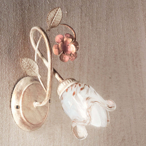 Applique-classico-Due-P-illuminazione-MATILDE-AP1-E14-LED-metallo-vetro-lampada-parete