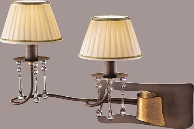 Applique-classico-FALB-illuminazione-ATHENE-AH31-E14-LED-metallo-tessuto-lampada-parete