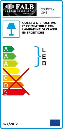 Applique-classico-FALB-illuminazione-COUNTRY-LINE-1816-E14-LED-metallo-vetro-lampada-parete