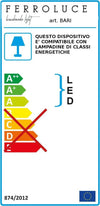 Applique-classico-Ferroluce-BARI-A301-AP-E27-LED-alluminio-lampada-parete