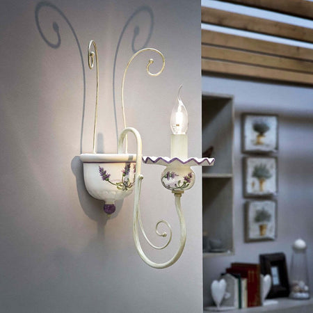 Applique-classico-Ferroluce-SANREMO-C413-AP-E14-LED-ceramica-lampada-da-parete