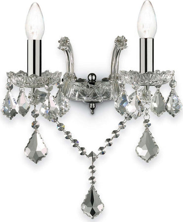 Applique-classico-Ideal-Lux-FLORIAN-AP2-CROMO-035642-E14-LED-cristallo-lampada-parete