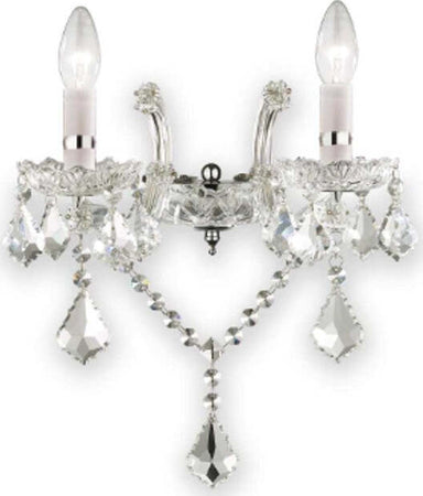 Applique-classico-Ideal-Lux-FLORIAN-AP2-CROMO-035642-E14-LED-cristallo-lampada-parete