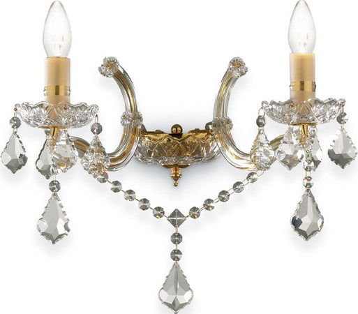 Applique-classico-Ideal-Lux-FLORIAN-AP2-ORO-035659-E14-LED-cristallo-lampada-parete