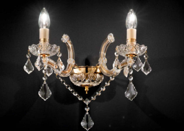 Applique-classico-Ideal-Lux-FLORIAN-AP2-ORO-035659-E14-LED-cristallo-lampada-parete