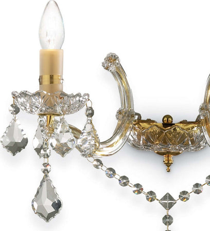 Applique-classico-Ideal-Lux-FLORIAN-AP2-ORO-035659-E14-LED-cristallo-lampada-parete