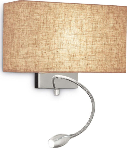 Applique-classico-Ideal-Lux-HOTEL-AP2-103204-E27-LED-metallo-tessuto-lampada-parete