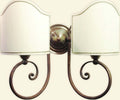 Applique-classico-Lampadari-Bartalini-LEO-AP2-E27-LED-tessuto-ottone-lampada-parete