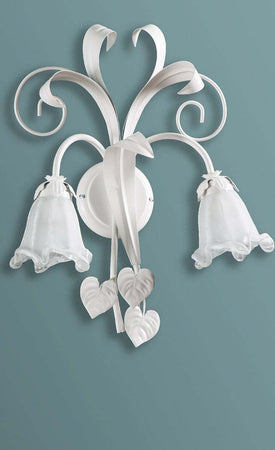 Applique-classico-Padana-Lampadari-SHABBY-CHIC-1104-AP2-E14-LED-metallo-vetro-lampada-parete