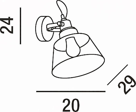 Applique-classico-Perenz-VINTAGE-6842-AM-E27-LED-lampada-parete-vetro-ambra-orientabile-interno