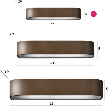 Applique-classico-Promoingross-HANDLES-A22-RU-LED-metallo-lampada-parete-monoemissione