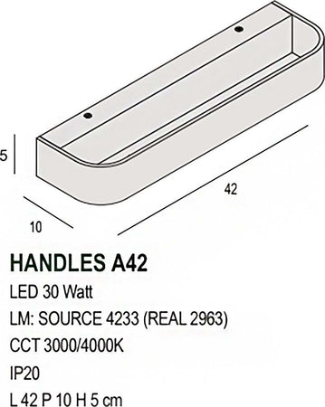 Applique-classico-Promoingross-HANDLES-A42-GF-4233Lm-LED-metallo-lampada-parete-biemissione
