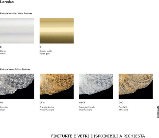 Applique-classico-Sylcom-LOREDAN-1401-E27-LED-vetro-murano-lampada-parete