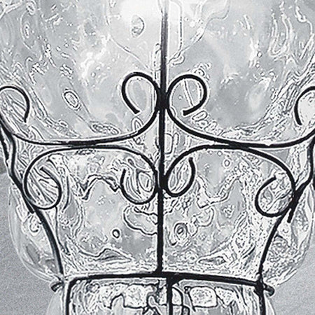 Applique-classico-Sylcom-TIEPOLO-1437-INOX-E14-LED-acciaio-vetro-soffiato-lampada-parete
