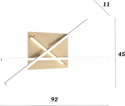 Applique-classico-Top-Light-DNA-1182-100-GO-LED-lampada-parete