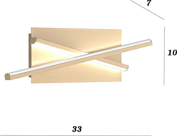 Applique-classico-Top-Light-DNA-1182-35-GO-LED-lampada-parete-oro