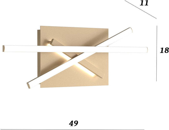 Applique-classico-Top-Light-DNA-1182-45-GO-LED-lampada-parete-oro
