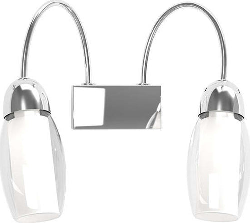 Applique-Contemp-Arco-Feeling-Net-Metallo-Cromo-Vetro-Trasparente-2-Luci-G9
