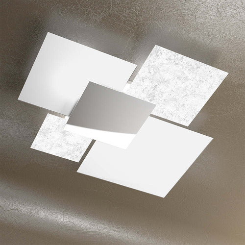 Applique-Contemp-Shadow-Metallo-Bianco-Vetro-Foglia-Argento-4-Luci-E27-91Cm