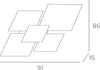 Applique-Contemp-Shadow-Metallo-Bianco-Vetro-Foglia-Argento-4-Luci-E27-91Cm