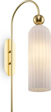 Applique-Contemporanea-Antic-Metallo-Oro-1-Luci-Diffusore-In-Vetro-Colore-Bianco