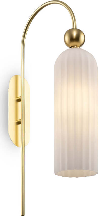Applique-Contemporanea-Antic-Metallo-Oro-1-Luci-Diffusore-In-Vetro-Colore-Bianco
