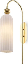 Applique-Contemporanea-Antic-Metallo-Oro-1-Luci-Diffusore-In-Vetro-Colore-Bianco