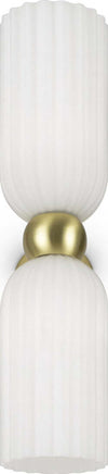Applique-Contemporanea-Antic-Metallo-Oro-2-Luci-Diffusore-In-Vetro
