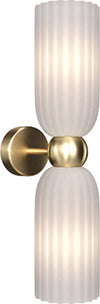 Applique-Contemporanea-Antic-Metallo-Oro-2-Luci-Diffusore-In-Vetro