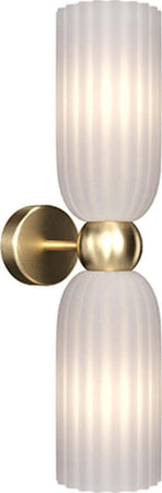 Applique-Contemporanea-Antic-Metallo-Oro-2-Luci-Diffusore-In-Vetro
