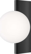 Applique-Contemporanea-Avant-Garde-In-Metallo-Nera-1-Luce-Con-Diffusore-Bianco