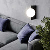 Applique-Contemporanea-Avant-Garde-In-Metallo-Nera-1-Luce-Con-Diffusore-Bianco