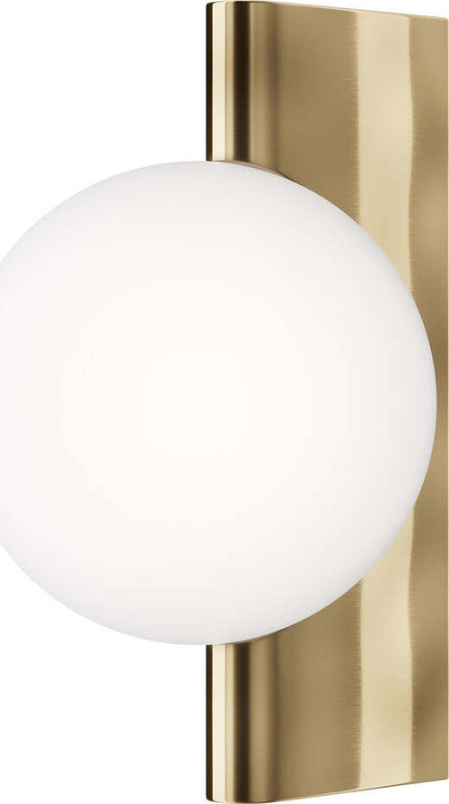 Applique-Contemporanea-Avant-Garde-In-Metallo-Ottone-1-Luce-Con-Diffusore-Bianco