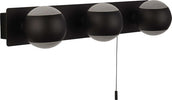 Applique-Contemporanea-Bagliore-Acciaio-Nero-Policarbonato-Bianco-3-Luci-G9