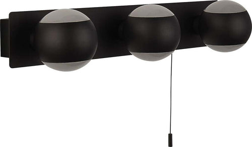 Applique-Contemporanea-Bagliore-Acciaio-Nero-Policarbonato-Bianco-3-Luci-G9