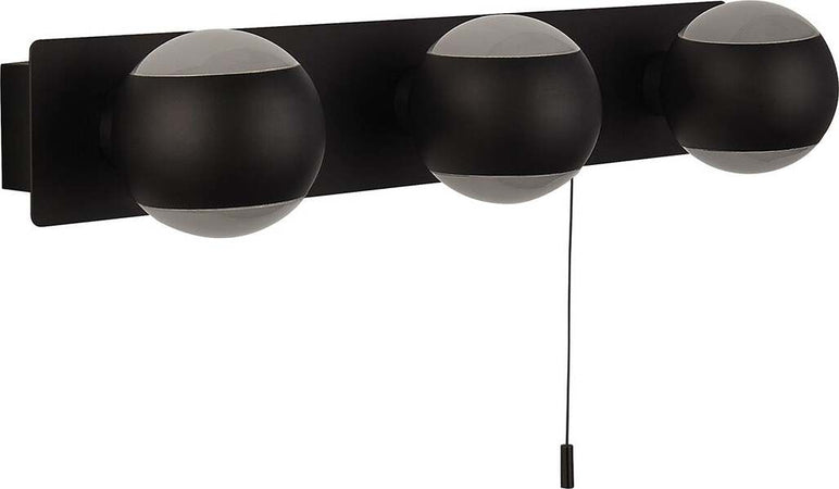 Applique-Contemporanea-Bagliore-Acciaio-Nero-Policarbonato-Bianco-3-Luci-G9